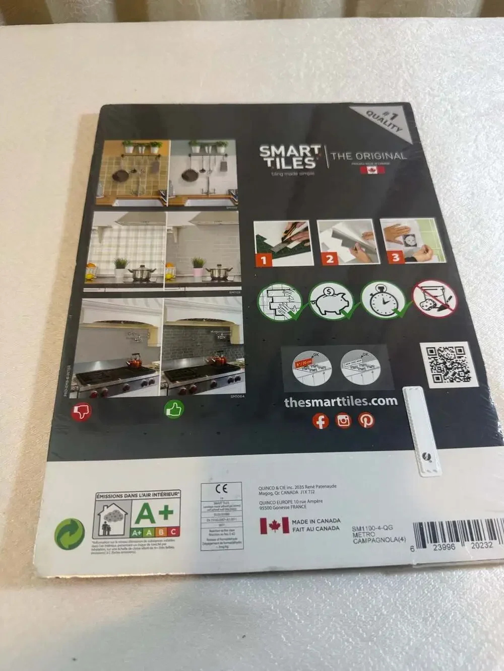 Smart Tiles Metro Gallino Self-Adhesive Wall Tiles,‎ FIVE 4 Packs